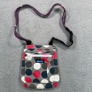 Kavu Polka Dot Crossbody Bag Grey Pink White Blue Adjustable Strap Pockets‎